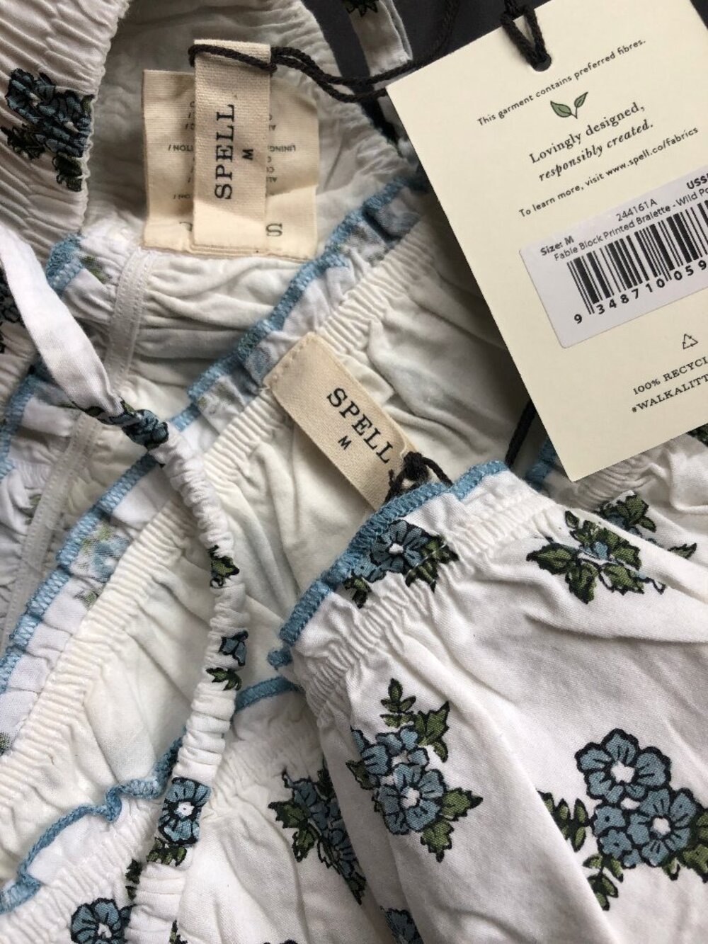 Spell & the Gypsy x Sonica Sarna Fable Block Printed Cottagecore Brief Bralette - Picture 6 of 12